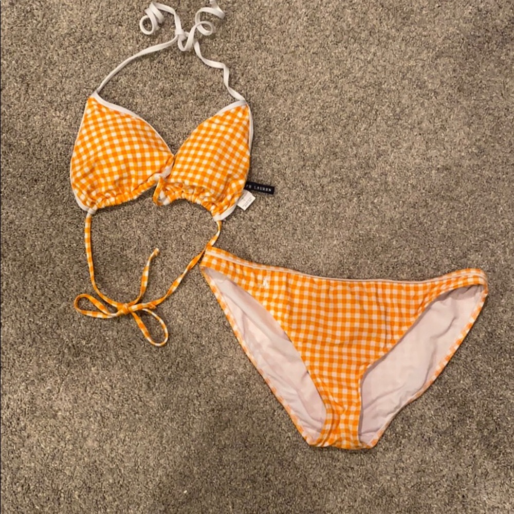 Selling an bright orange RALPH LAUREN swim suit